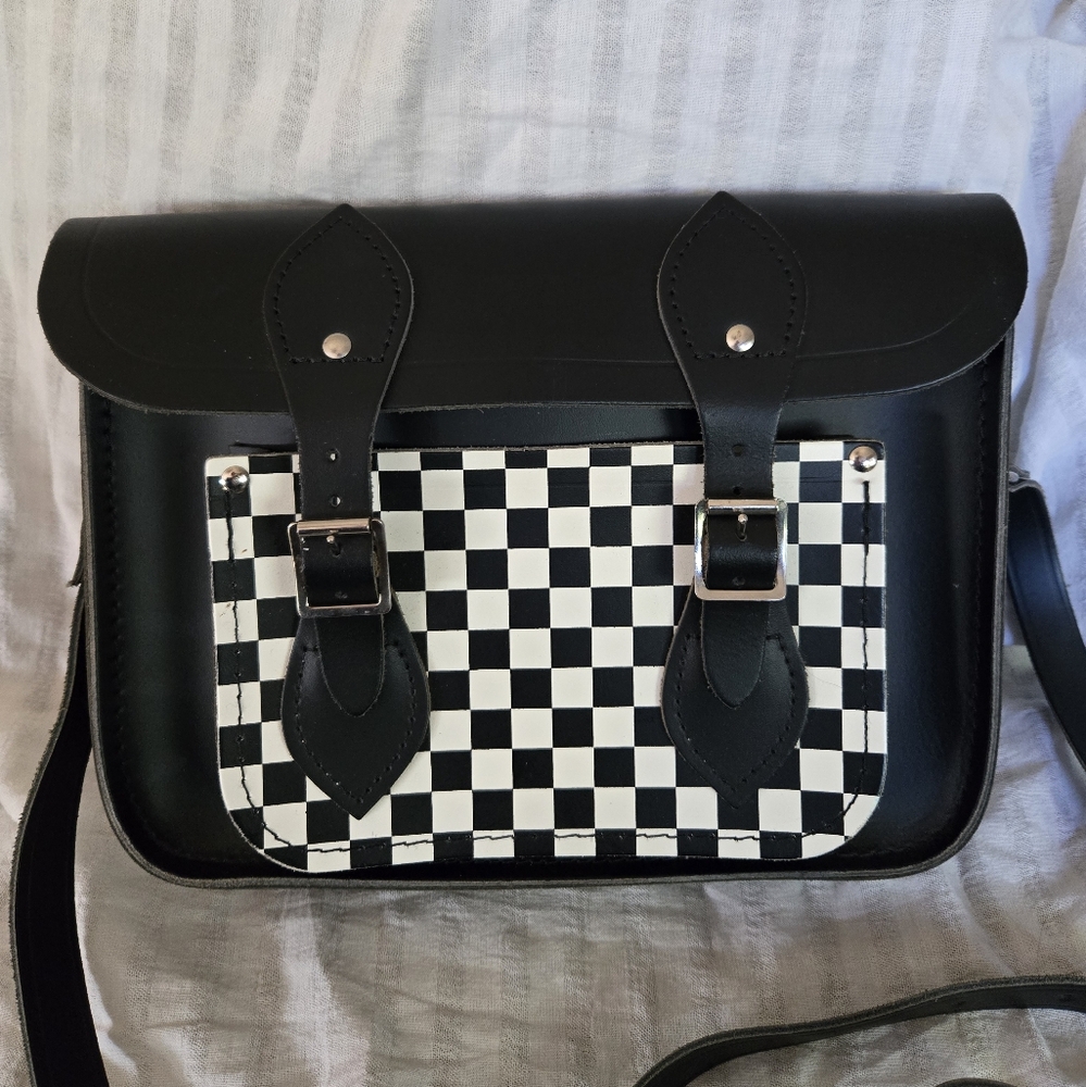The Cambridge Satchel Black and White Checkerboard bag
